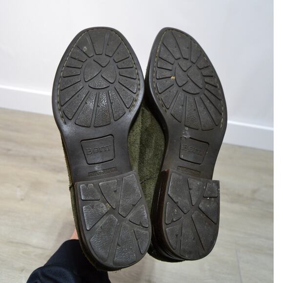 Born Casco Chelsea Olive Green Suede Pull on Boot Size 6 - Picture 7 of 11